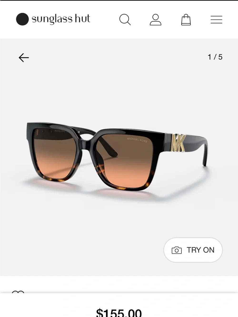 Michael Kors Black Tortoiseshell Sunglasses with Brown Gradient Lenses